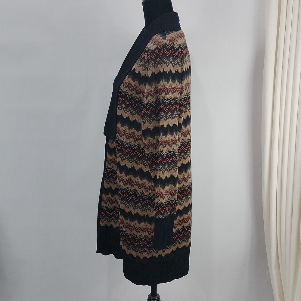 Exclusively Misook Zig Zag Patterned Long Cardigan - image 5